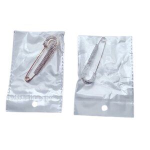 Sparkling Safety Pin Brooch Set